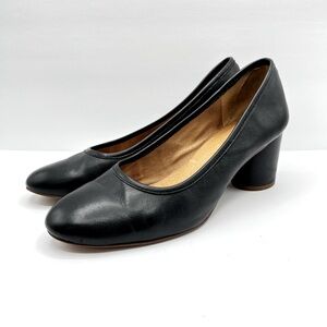 Madewell Women’s Size 9 The Reid Black Pump Leather Heels Shoes J8277 Classic